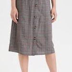 American Eagle  Plaid Button Down Midi Skirt Photo 0