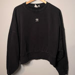 Adidas  Originals Women's Medium Crewneck Black Pullover Sweatshirt - Loose Fit Photo 0
