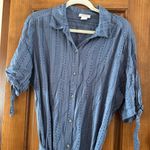 Ariat  Button Up Dress Women’s XL Blue Aztec Belted Tie Waist Western Photo 1