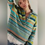 Free People  Trading Up Striped Polo S in Grey Combo Photo 6