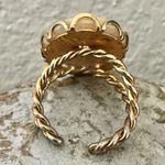 Vintage Transferware Porcelain Adjustable Ring ā Romantic Scene Motif Photo 4