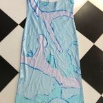 Simon Miller  Esmond Printed Sleeveless Slip Dress Swirls Swirly Baby Blue size L Photo 9