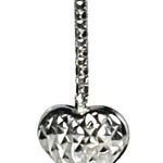 18KT SOLID WHITE GOLD RHODIUM HEART DANGLE EARRING ENHANCERS W/ FREE 14KT STUDS Photo 3