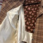 L.A. Blues Women's Brown Plaid Button Up Collared Jacket Workwear. Oversized. Photo 15