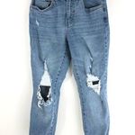 REWASH  Womens Jeans Super High Rise Mom Medium Wash Distressed Stretch Size 3/26 Photo 0