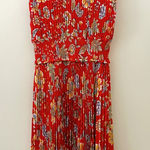 NANETTE Nanette Lepore Saffron Floral High Neck Pleated Midi Dress Sz 6 Red Photo 0