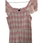 Old Navy  Pink & White Plaid Flutter Sleeve Smocked Dress Sz Small Photo 4