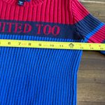 Limited Too Vintage Y2K 90’s  Logo Sweater Stripe Knit Ribbed Academia Red Blue S Photo 4