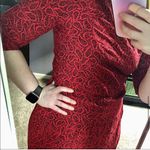 Vintage 80s Elizabeth Adams Western Paisley Red & Black Dress Shoulder Pads sz 8 Multiple Photo 7