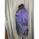 blouse satin geometric 1980s purple teal Photo 4