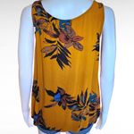 Buckle  Mittoshop Mustard Floral Knotted Gauze Sleeveless Blouse Size Small Photo 4