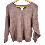 FOR THE REPUBLIC  Women's V‎ Neck Sweater Mauve Size XS Preppy Cabin Oversized Photo 0