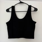 Aerie Women’s Black Cropped Tank Top Thick Cotton Crochet Cutout Basic Lounge XS Photo 1