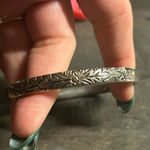 Whiting & Davis Vintage  Silver-toned Floral Bangle Bracelet Photo 0
