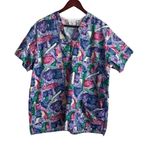 Peaches Uniform Scrubs Women Top XL Medical Uniform Nurse‎ Work Dental Casual Purple Photo 0