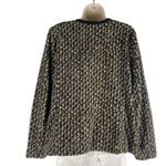 Bob Mackie  Fleece Printed Front Zip Long Sleeve Jacket Artsy Brown Size L Photo 5