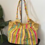 Colorful Embroidered Tote Bag Kate McRostie Garden Tote Pool Beach Shopping Yellow Photo 2