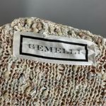 Vintage Gemelli Sweater Neutral Colors Faux Leather Textured Knit‎ Women Retro Tan Photo 2