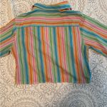 Vintage cropped rainbow collared shirt Pink Size 12 Photo 3