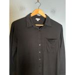 Cuyana  Pima Cotton Modal Black Long Sleeve Button Down Shirt Size Medium Photo 3