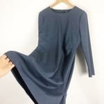 Theory  Side Fold Continuous 2 Long Sleeve Wool Sheath Dress Size 12 Ocean Photo 11