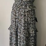 Lulus Black Floral Print Tierer Maxi Dress Size S Nwt Photo 2