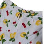 Jones New York Vtg Y2K White Cherry Lemon Fruit Print Gauze Straight Leg Pant 2X Photo 2