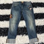 Driftwood “Audrey” Embroidered & Distressed Skinny Jeans, Cuffs, Sz 30 Photo 3