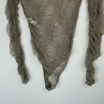 ZARA NWT  Lace Sheer Bodysuit Sz Small Olive Green Photo 12