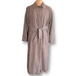 London Fog Vintage 90s  Faux Suede Tan Trench Coat Belted Size 6 Zip Lining Fall Photo 12