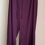 Soma  Satin Wide Leg Pants BlackBerry Wine XL New With Tags Photo 0