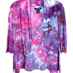 White House | Black Market  Small Shrug Handmade Tie Dye Cardigan Purple‎ Pink 1305 Photo 0
