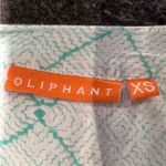 Oliphant Tasseled Diamond Printed Tunic Top Blouse in Teal Size XS Green Photo 5