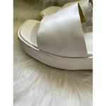 Nine West White Leather Platform Wedge Sandals Slides Size 7.5M Y2K Photo 7