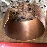 Copper tone Palm Print embossed Cuff Bracelet OSFM Pink Photo 2