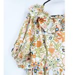 Cleobella Farrah Retro Floral Print Ruffled Puff Sleeve A-Line Poplin Mini Dress Photo 3
