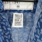 Frank & Eileen  Blue Linen Pineapple Button Up Shirt front pocket lightweight XS Photo 3