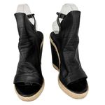 Balenciaga  Paris 37 Glove Wedge Sandals Black Leather 5" Heels Photo 5
