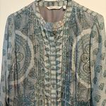 Soft Surroundings Asymmetric Hem Jardin Marjorelle Sage Maxi Dress M Fairy Boho Photo 2