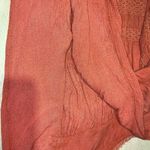 Free People Blue Bird Smocked Tunic Top Burnt Orange Boho Medium long sleeve Photo 11