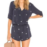 Cloth & Stone  Star Print Long Sleeve Navy Romper SMALL Photo 0