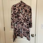 Coco Bianco EUC Coco Bianca women’s mauve pink abstract stretch‎ 3/4 sleeve cowl tunic top L Photo 5