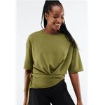 Fabletics Rue Tie T-shirt Faded Olive Size Xl NW Detailed Tag Reg $49.95 Photo 1
