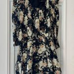 Ark & Co. Black Floral Mini Fit Flare Triangle Puff 3/4 Sleeve Dress M Photo 5