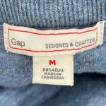 Gap  Sweatshirt Heathered Blue Quilted Diamond Pullover 3/4 Sleeve Cozy Top M Photo 4