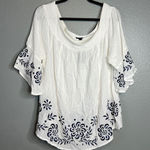 Torrid  White Floral Embroidered Off Shoulder‎ Top Plus Size 1X 14-16 Gauze NWT Photo 0