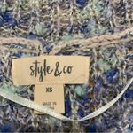 Style & Co . Blue Speckled V-Neck Oversized Pullover Sweater - Size XS Photo 3