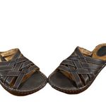 Born concept Born Dark Brown Leather Woven Crisscross Sandals Women Sz 8 Photo 15