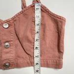 American Eagle  Pink Denim Button-Up Crop Top Size 2 Photo 4
