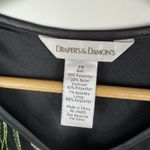 Drapers & Damons Floral Embroidered Sheer Mesh Zip Front Jacket 2X Cottage Boho Black Photo 6